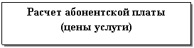 Подпись: Расчет абонентской платы
(цены услуги)