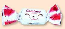 Шоколадные конфеты с корпусом тоффи и молочно-желейной начинкой. Цена 112,90 руб/кг. 4 кг в упаковке