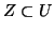 $Z \subset U$