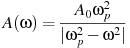 ��������: A(\omega ) = \frac{{A_0 \omega _p^2 }}{{|\omega_p^2 - \omega ^2|}}