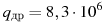 ��������: q_\textrm{��} = 8,3 \cdot 10^6