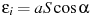 ��������: \varepsilon_{i} = aS\cos \alpha