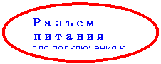 Овал: Разъем питания
для подключения к
адаптеру питания