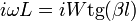~i\omega L = iW\operatorname{tg}(\beta l)