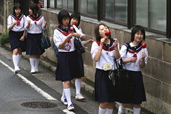 http://upload.wikimedia.org/wikipedia/commons/thumb/b/bf/Japanese_schoolgirls_walking_and_eating.jpg/250px-Japanese_schoolgirls_walking_and_eating.jpg