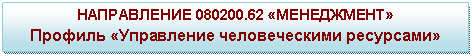 �������: ����������� 080200.62 «����������»

������� «���������� ������������� ���������»

