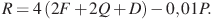 ��������: 

R=4\left(2F+2Q+D\right)-0,01P.

