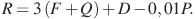 ��������: 

R=3\left(F+Q\right)+D-0,01P.

