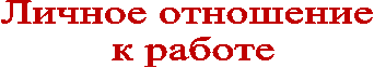 Личное отношение
к работе