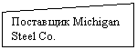 Блок-схема: ручной ввод: Поставщик Michigan Steel Co.