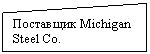 Блок-схема: ручной ввод: Поставщик Michigan Steel Co.