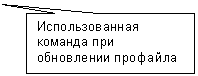 Прямоугольная выноска: Использованная команда при обновлении профайла