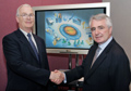 OU PVC Paul Clark with Open Text president John Shackleton