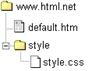 ��������: The folder "style" containing the file "style.css"