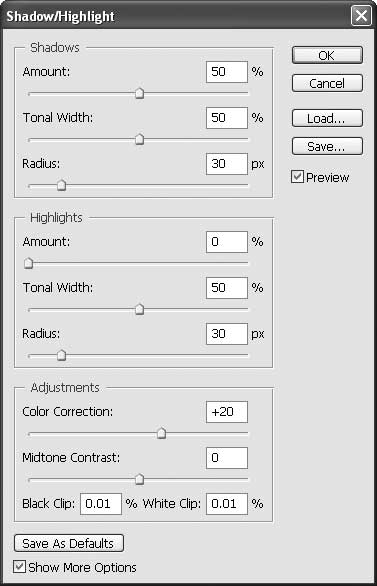���� ������� Image4Adjustments4Shadow/Highlight � ����������� ������