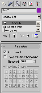 Описание: Настройки модификатора Smooth (Сглаживание)