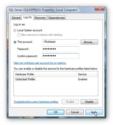 Fill your username and password in the fields