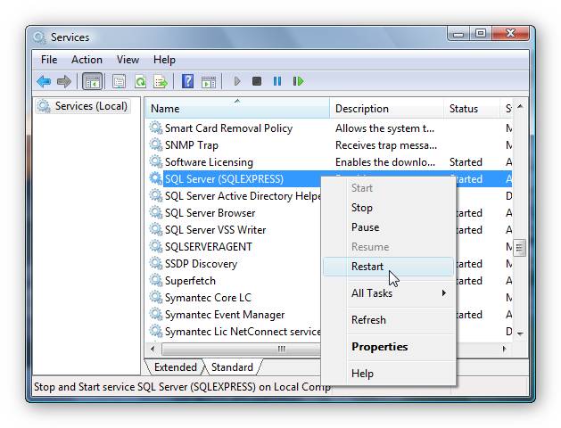 Restart the SQL Server Service
