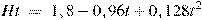 Ht~=~1,8-0,96t+0,128t^2