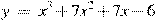 y~=~x^3+7x^2+7x-6