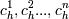 c_h^1, c_h^2 ..., c_h^n