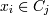 x_i \in C_j