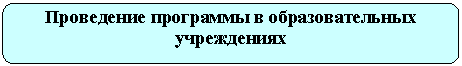 Скругленный прямоугольник: Проведение программы в образовательных учреждениях