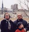 Alexander and Olga Zinoviev with daughter Xenia in Paris in 2000