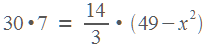 30*7 = 14/3 * (49-�^2)