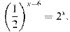left(frac{1}{2} ight)^{x-6}=2^x.