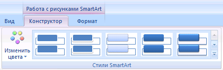 Изображение группы «Стили SmartArt»