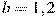 b=1,2