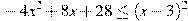 -4x^2+8x+28\leq(x-3)^2