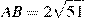 AB=2 \sqrt{51}