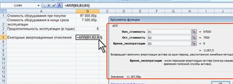 Описание: Расчет амортизационных отчислений линейным методом