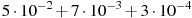5\cdot10^{-2}+7\cdot10^{-3}+3\cdot10^{-4}