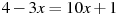 4-3x=10x+1
