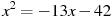 x^2=-13x-42