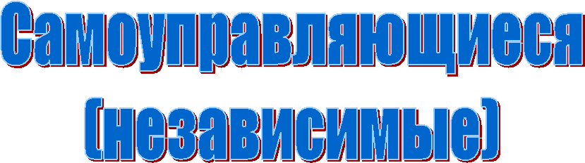 Самоуправляющиеся
(независимые)