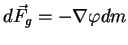 $ d\vec F_g=

-\nabla\varphi dm$