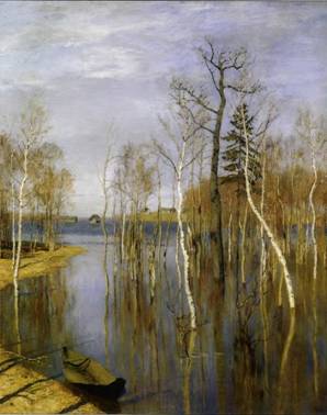 Сочинение по картине: Левитан - "Весна - большая вода"