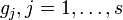  g_j, j = 1, \ldots, s