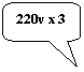 ����������� ������������� �������: 220v x 3