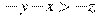 -y-x>-z