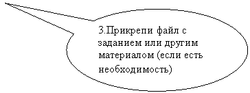 Овальная выноска: 3.Прикрепи файл с заданием или другим материалом (если есть необходимость)