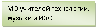 Подпись: МО учителей технологии, музыки и ИЗО