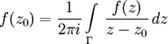 f(z_0)=\frac{1}{2\pi i}\int\limits_\Gamma\,\frac{f(z)}{z-z_0}\,dz