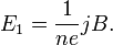 E_1=\frac{1}{ne}jB.