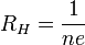 R_H=\frac{1}{ne}