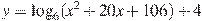 y=\log_6(x^2+20x+106)+4